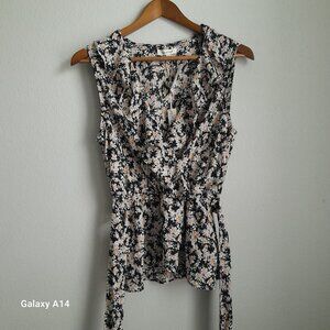 Max Studio -  size Small - black & floral blouse